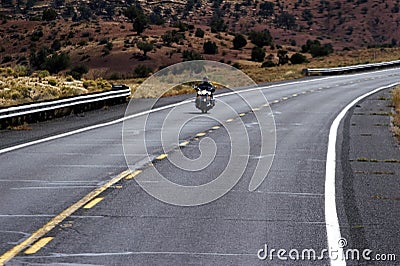 Motorbike on highway Stock Photo