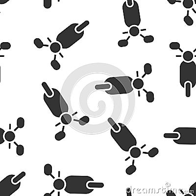 Motorbike icon in flat style. Scooter vector illustration on white isolated background. Moped vehicle seamless pattern business Vector Illustration