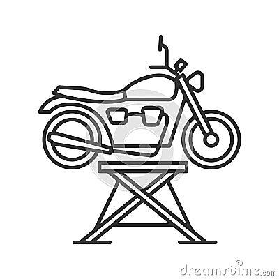 Motorbike jack linear icon Vector Illustration