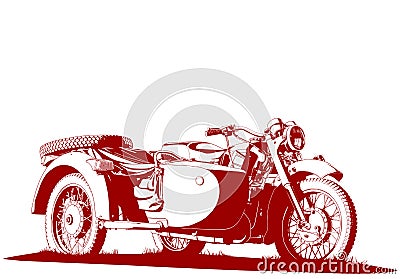 Motorbike sidecar illustration Vector Illustration