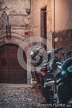 Motorbikes in Rhodes Stock Photo