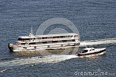 A motorboat cruIsing in bosporus iSTANBUL Editorial Stock Photo