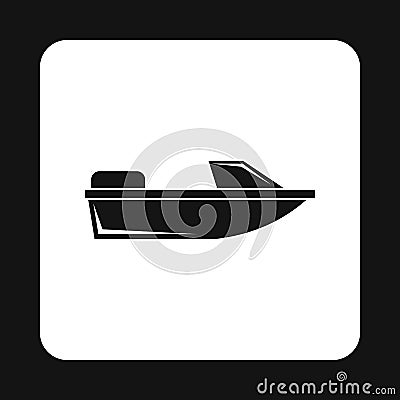 Motorboat icon, simple style Vector Illustration