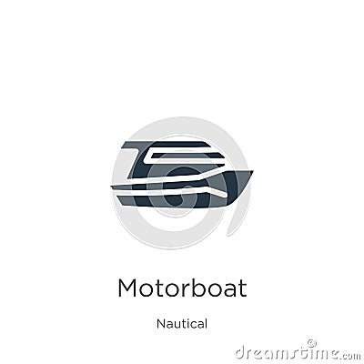 Motorboat icon vector. Trendy flat motorboat icon from nautical collection isolated on white background. Vector illustration can Vector Illustration