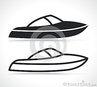 motorboat icon on white background Vector Illustration