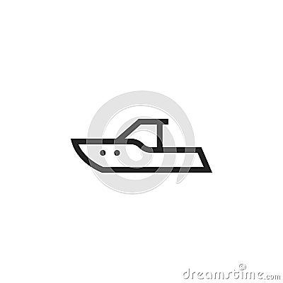 Motorboat line icon. water transport symbol. isolated vector image Vector Illustration