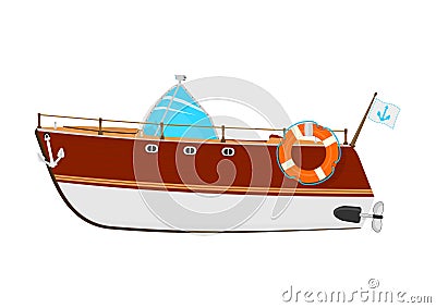 Motorboat. Vector Illustration