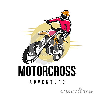 Motorcross logo design vector template Vector Illustration