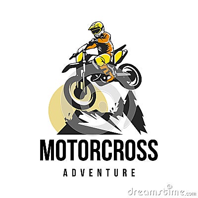 Motorcross logo design vector template Vector Illustration