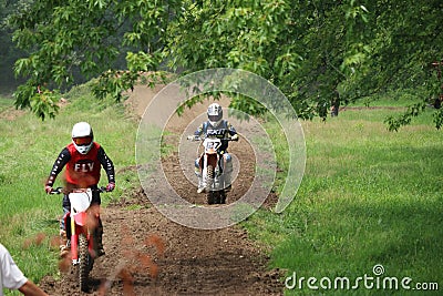 Motorcross motor bike racetrack practice run. Editorial Stock Photo