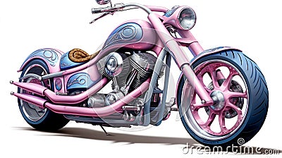 Motorcycle against a white background, AI-generated. Stock Photo