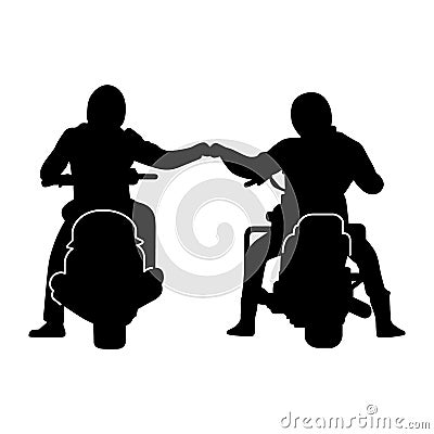 Motorcycle bro fist bump gang eps file Stock Photo