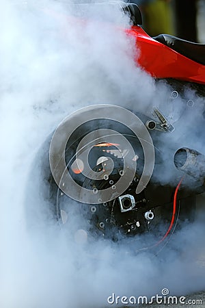 Motorcycle burnout Stock Photo