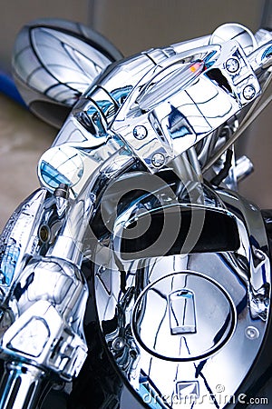 Motorcycle chrome Stock Photo