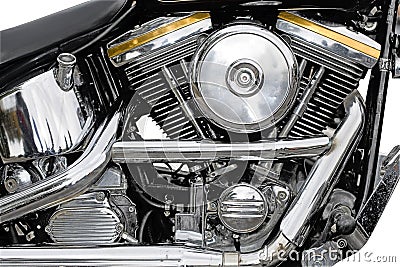 Motorcycle chrome Stock Photo