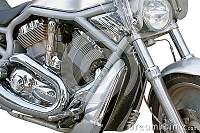 Motorcycle chrome metal grille Stock Photo