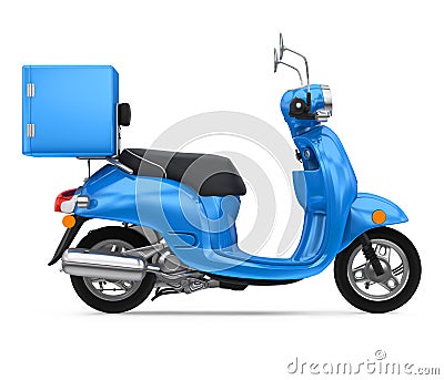 Motorcycle Delivery Box Isolated Stock Photo