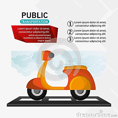 Motorcycle delivery service public transport Vector Illustration