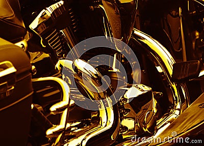Motorcycle engine Stock Photo