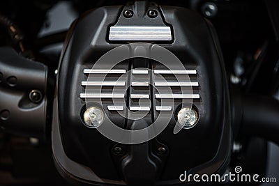 Motorcycle engine detail Stock Photo