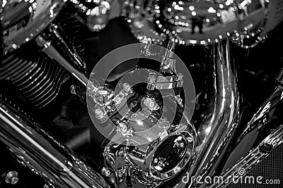 Motorcycle engine detail Stock Photo