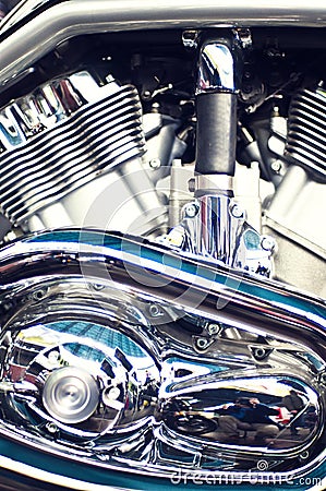 Motorcycle engine details Stock Photo