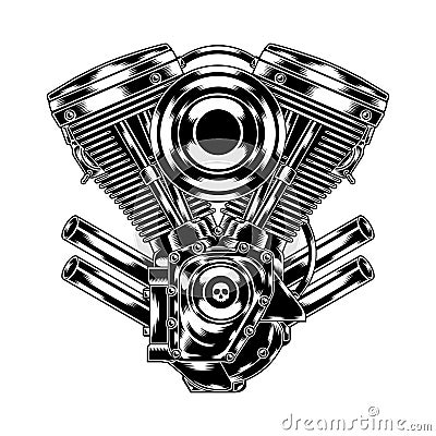 Motorcycle Engine Vector Illustration