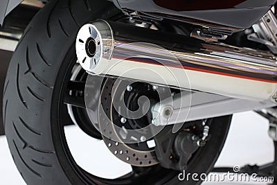 Motorcycle exhaust pipes Stock Photo