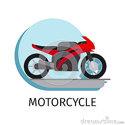 Motorcycle in flat style Vector Illustration