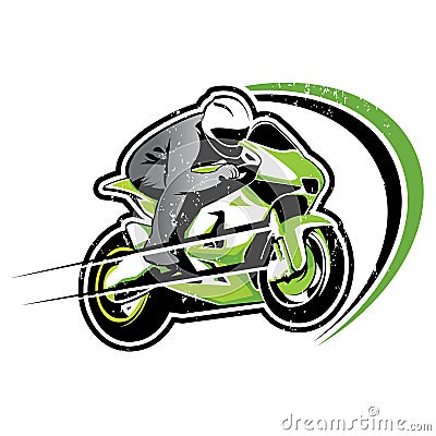 Motorcycle green racer vector Vector Illustration