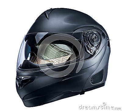 Motorcycle helmet on an isolated white background Stock Photo