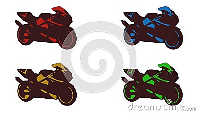 Motorcycle icon Cartoon Illustration