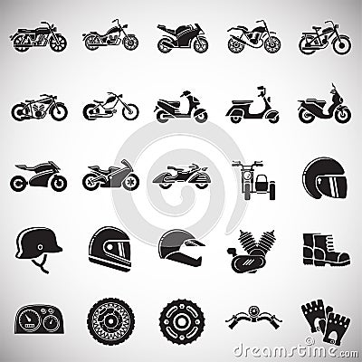 Motorcycle icons set on white background for graphic and web design, Modern simple vector sign. Internet concept. Trendy symbol Vector Illustration