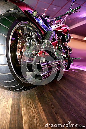 Motorcycle indoors Stock Photo