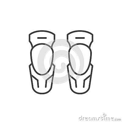 Motorcycle knee protection line outline icon Vector Illustration