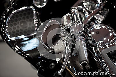 Motorcycle left handle bar Stock Photo