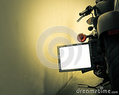 Motorcycle License Plate Stock Photo