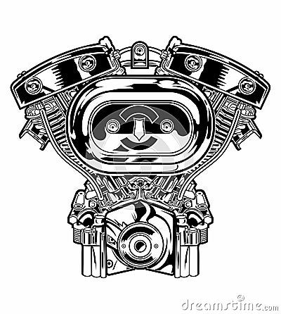 Motorcycle machine Cartoon Illustration