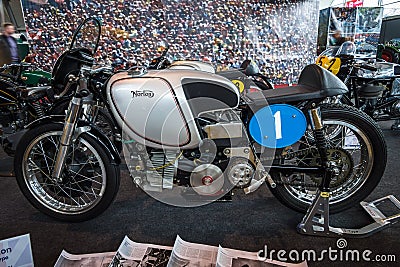 The motorcycle Norton F Type, 1954. Editorial Stock Photo