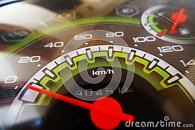 Motorcycle Panel, Spedometer and fuel indicator Stock Photo