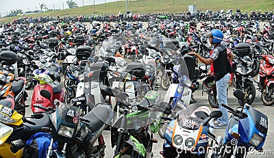 Motorcycle park at the Sepang International Circuit Editorial Stock Photo