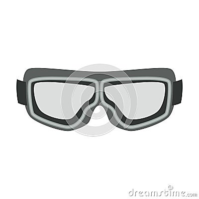 Motorcycle protective goggles vintage flat style vector Vector Illustration