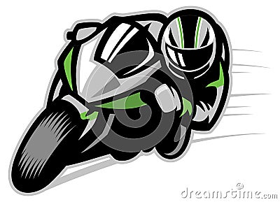 Motorcycle race cornering Vector Illustration