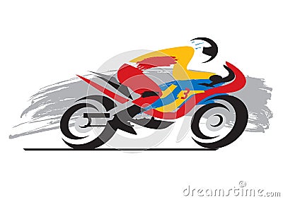 Motorcycle Racer. Vector Illustration