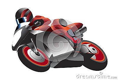 Motorcycle racer illustration Vector Illustration