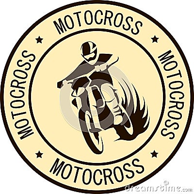 Motorcycle racer sport label Vector Illustration