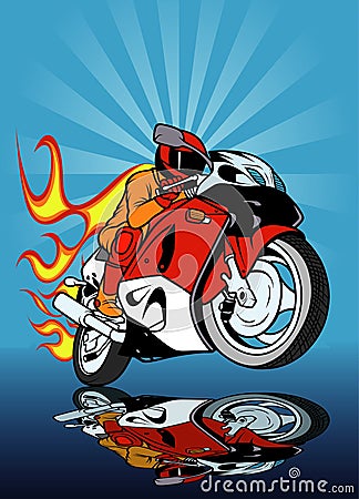 Motorcycle Racing Vector Illustration