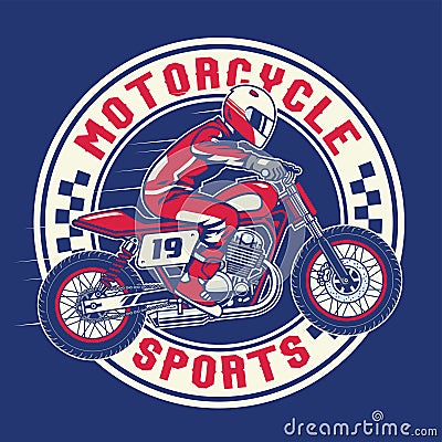 Motorcycle racing badge design Vector Illustration