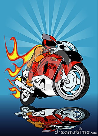 Motorcycle Racing Vector Illustration