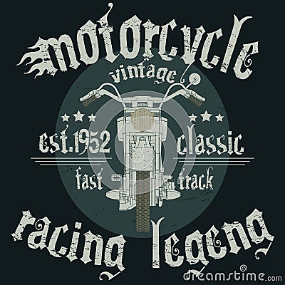 Motorcycle Racing Typography Vector Illustration